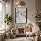 Minimalist Matisse Figür Çizimi Siyah Ahşap Çerçeveli Tablo Aksesuarları Modern Sanat İç Mekan