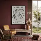 Minimalist Matisse Figür Çizimi Siyah Ahşap Çerçeveli Tablo Aksesuarları Modern Sanat İç Mekan