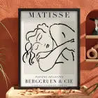 Minimalist Matisse Figür Çizimi Siyah Ahşap Çerçeveli Tablo Aksesuarları Modern Sanat İç Mekan