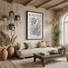 Soyut Akışkan Biçim Siyah Ahşap Çerçeveli Tablo Poster Dekoratif Obje Ev Aksesuarları Modern