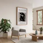Modern Çizgili Kadın Silüeti Doğal Ahşap Çerçeveli Tablo Kanvas Görünümlü Salon Oturma Odası
