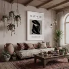 Modern Çizgili Kadın Silüeti Beyaz Ahşap Çerçeveli Tablo Dekorasyonu Poster Obje Ev Aksesuarları