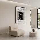 Modern Çizgili Kadın Silüeti Siyah Ahşap Çerçeveli Tablo Sanat İç Mekan Yatak Koridor