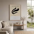 Bohem Akışkan Soyut Tablo Doğal Ahşap Çerçeveli Odası Duvar Dekoru Poster Obje Ev