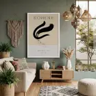 Bohem Akışkan Soyut Tablo Beyaz Ahşap Çerçeveli Dekoratif Obje Ev Aksesuarları Modern Sanat