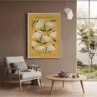 Madrid Çiçek Bahçesi Doğal Ahşap Çerçeveli Tablo Bohem Oturma Odası Duvar Dekoru Poster