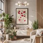 Lizbon Kırmızı Gelincik Siyah Ahşap Çerçeveli Tablo Ev Aksesuarları Modern Sanat İç Mekan
