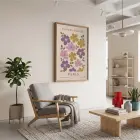 Paris Çiçek Pazarı Doğal Ahşap Çerçeveli Tablo Bohem Dekorasyonu Poster Obje Ev Aksesuarları