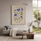 Lila Botanik Seoul Posteri Doğal Ahşap Çerçeveli Tablo Bohem Mekan Yatak Koridor Ofis