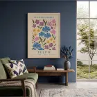 Tulum Çiçek Pazarı Doğal Ahşap Çerçeveli Tablo Bohem Oturma Odası Duvar Dekoru Poster