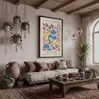 Tulum Çiçek Pazarı Siyah Ahşap Çerçeveli Tablo Bohem Dekorasyonu Poster Obje Ev Aksesuarları