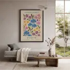 Tulum Çiçek Pazarı Siyah Ahşap Çerçeveli Tablo Bohem Dekorasyonu Poster Obje Ev Aksesuarları