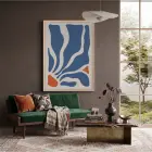 Mavi Akışkan Soyut Doğal Ahşap Çerçeveli Tablo Duvar Dekoru Poster Obje Ev Aksesuarları