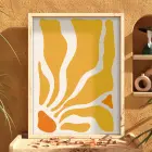 Günışığı Akıcı Desenler Doğal Ahşap Çerçeveli Tablo Odası Duvar Dekoru Poster Obje Ev