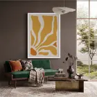 Günışığı Akıcı Desenler Beyaz Ahşap Çerçeveli Tablo Ev Aksesuarları Modern Sanat İç Mekan