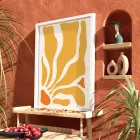 Günışığı Akıcı Desenler Beyaz Ahşap Çerçeveli Tablo Ev Aksesuarları Modern Sanat İç Mekan