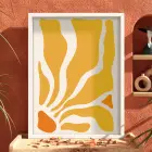 Günışığı Akıcı Desenler Beyaz Ahşap Çerçeveli Tablo Ev Aksesuarları Modern Sanat İç Mekan