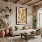 Günışığı Akıcı Desenler Siyah Ahşap Çerçeveli Tablo Dekoratif Obje Ev Aksesuarları Modern Sanat