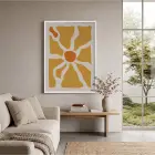 Organik Turuncu Desen Beyaz Ahşap Çerçeveli Tablo Poster Dekoratif Obje Ev Aksesuarları Modern