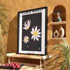 Çiçek Pazarı Papatya Siyah Ahşap Çerçeveli Tablo Bohem Aksesuarları Modern Sanat İç Mekan