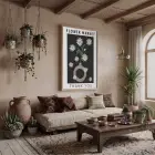 Çiçek Pazarı Papatya Afişi Doğal Ahşap Çerçeveli Tablo Bohem Ofis Kanvas Görünümlü Salon
