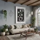 Çiçek Pazarı Papatya Afişi Beyaz Ahşap Çerçeveli Tablo Bohem Poster Dekoratif Obje Ev