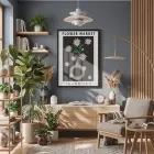 Çiçek Pazarı Papatya Afişi Siyah Ahşap Çerçeveli Tablo Bohem Dekorasyonu Poster Obje Ev