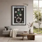 Çiçek Pazarı Papatya Afişi Siyah Ahşap Çerçeveli Tablo Bohem Dekorasyonu Poster Obje Ev