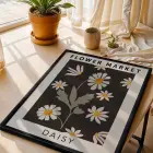 Minimalist Siyah Papatya Market Ahşap Çerçeveli Tablo Dekoru Poster Obje Ev Aksesuarları Modern