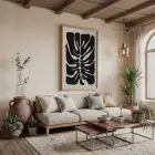 Soyut Monstera Sanatı Doğal Ahşap Çerçeveli Tablo Poster Dekoratif Obje Ev Aksesuarları Modern