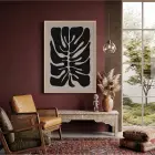 Soyut Monstera Sanatı Doğal Ahşap Çerçeveli Tablo Poster Dekoratif Obje Ev Aksesuarları Modern