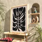 Soyut Monstera Sanatı Doğal Ahşap Çerçeveli Tablo Poster Dekoratif Obje Ev Aksesuarları Modern