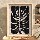 Soyut Monstera Sanatı Doğal Ahşap Çerçeveli Tablo Poster Dekoratif Obje Ev Aksesuarları Modern