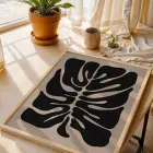 Soyut Monstera Sanatı Doğal Ahşap Çerçeveli Tablo Poster Dekoratif Obje Ev Aksesuarları Modern