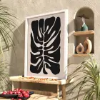 Soyut Monstera Sanatı Beyaz Ahşap Çerçeveli Tablo Poster Dekoratif Obje Ev Aksesuarları Modern