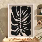 Soyut Monstera Sanatı Beyaz Ahşap Çerçeveli Tablo Poster Dekoratif Obje Ev Aksesuarları Modern