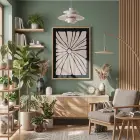 Minimalist Bej Güneş Çiçeği Doğal Ahşap Çerçeveli Tablo Dekoratif Obje Ev Aksesuarları Modern