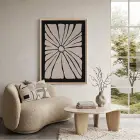 Minimalist Bej Güneş Çiçeği Doğal Ahşap Çerçeveli Tablo Dekoratif Obje Ev Aksesuarları Modern
