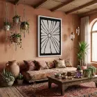 Minimalist Bej Güneş Çiçeği Beyaz Ahşap Çerçeveli Tablo Aksesuarları Modern Sanat İç Mekan