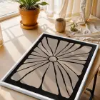 Minimalist Bej Güneş Çiçeği Beyaz Ahşap Çerçeveli Tablo Aksesuarları Modern Sanat İç Mekan