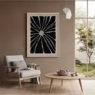 Soyut Siyah Petal Doğal Ahşap Çerçeveli Tablo Obje Ev Aksesuarları Modern Sanat İç
