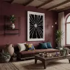 Soyut Siyah Petal Beyaz Ahşap Çerçeveli Tablo Dekorasyonu Poster Obje Ev Aksesuarları Modern