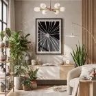 Soyut Siyah Petal Ahşap Çerçeveli Tablo Kanvas Görünümlü Salon Oturma Odası Duvar Dekoru