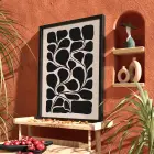 Organik Siyah Dalgalar Ahşap Çerçeveli Tablo Dekoratif Obje Ev Aksesuarları Modern Sanat İç