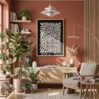 Organik Soyut Bitki Formu Doğal Ahşap Çerçeveli Tablo Ev Aksesuarları Modern Sanat İç