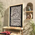 Organik Soyut Bitki Formu Doğal Ahşap Çerçeveli Tablo Ev Aksesuarları Modern Sanat İç