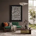 Organik Soyut Bitki Formu Siyah Ahşap Çerçeveli Tablo Duvar Dekoru Poster Obje Ev