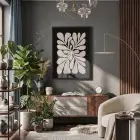 Modern Bej Bitki Formu Siyah Ahşap Çerçeveli Tablo Poster Dekoratif Obje Ev Aksesuarları