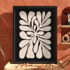 Modern Bej Bitki Formu Siyah Ahşap Çerçeveli Tablo Poster Dekoratif Obje Ev Aksesuarları