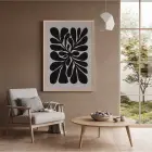 Organik Bej Yaprak Tablosu Doğal Ahşap Çerçeveli Modern Sanat İç Mekan Yatak Koridor